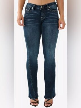 NWT True Religion Joey Crystal SN Flap Flare Jeans Size 28